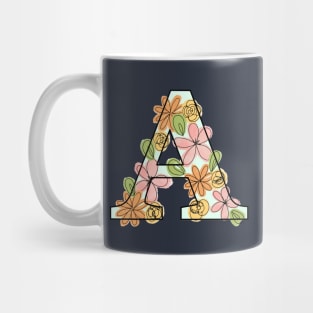 Floral Letter 'A' Mug